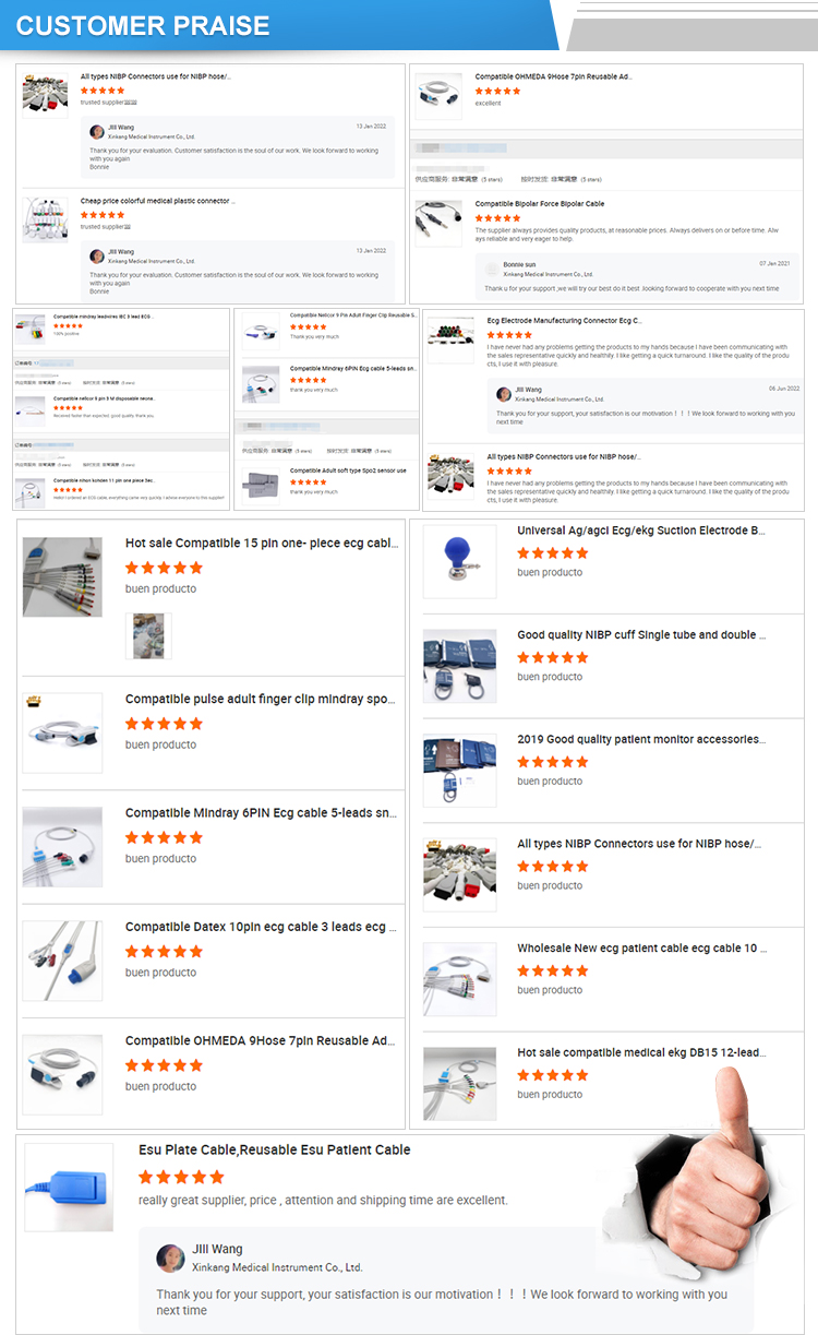 Medical Mindray ECG Cable Clip 6pin 3 Lead Far Infrared Disinfecting