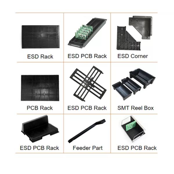 SMT PCB ESD Safe Plastic Boxes Antistatic Conductive Tote Box
