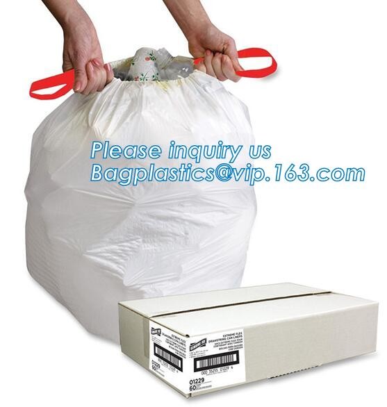 Tall Kitchen Drawstring Trash Bags,Reusable Trash Diaper Bag,gallon black drawstring, durable bin liners 1.2 mil, unscen