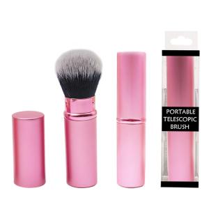 China Pink ISO9001 Nylon Retractable Makeup Brush 10.5*2.5cm wholesale