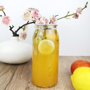 Buy cheap 650ml Tea Clear Round Plastic Container Bottles With Snap Lids from wholesalers