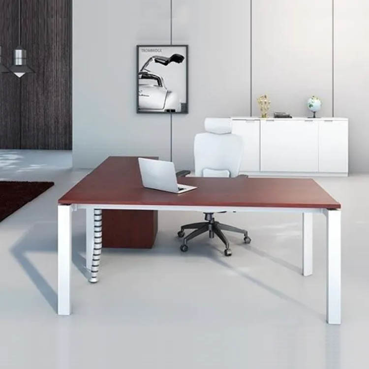 1.6M Red Executive Office Table Metal Frame Executive Manager Desk