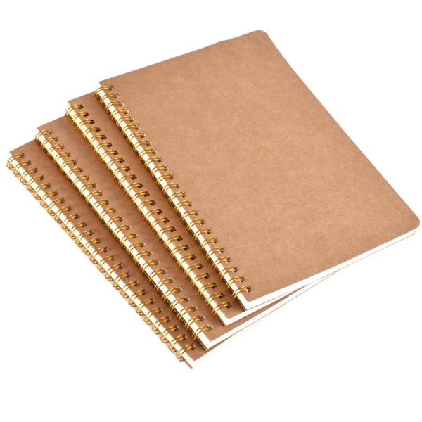 Quality kraft hardcover A5 Spiral Bound Lined Notebook 142mm x 212mm Daily Use for sale