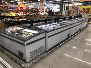 China 850L 220v Combined Island Freezer With Large Capacity 3 Option Colors wholesale