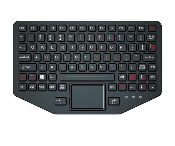 Quality Rugged Military Keyboard MIL-STD-461G And MIL-STD-810F Dual PS2 Interface With Touchpad for sale