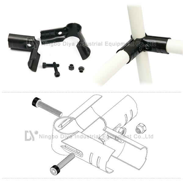 Electrophoresis Surface Lean Tube Connector black joint for 28mm rack system HJ-2