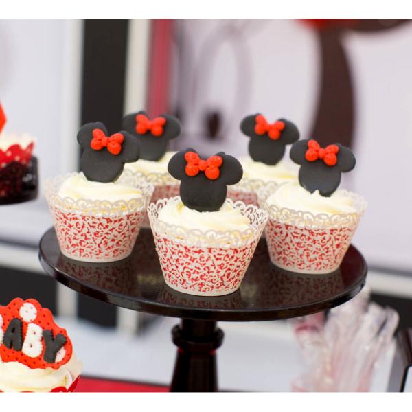 Mini Size Decorative Cupcake Wrappers Pink Color For Party / Weddings