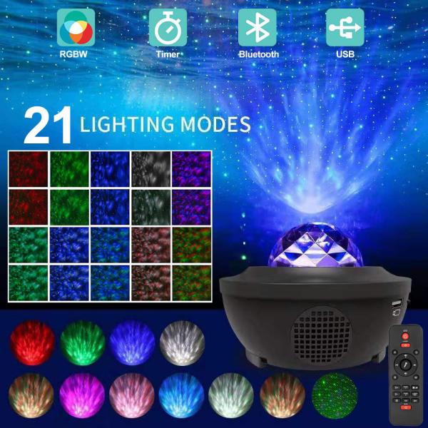Led Star Galaxy Starry Sky Projector Night Light Built-in Bluetooth-Speaker For Bedroom Decoration Child Kids Birthday Present