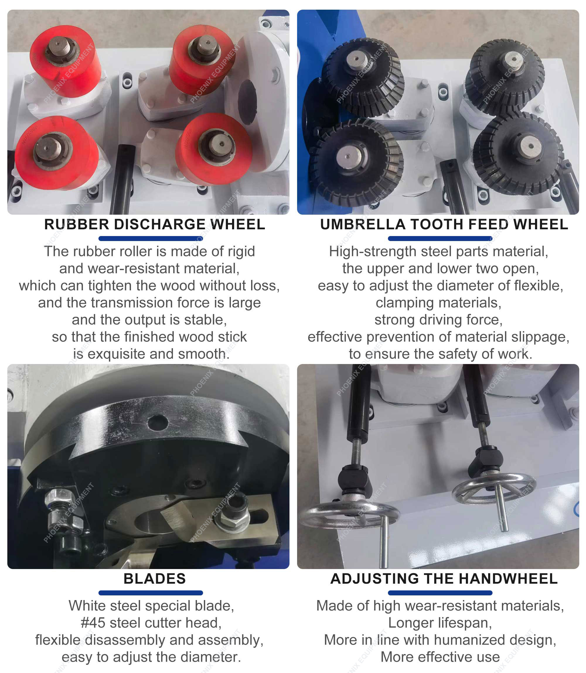 4000r/min Spindle Speed Shovel Handle Small Round Bar Machine with Automatic Feeding