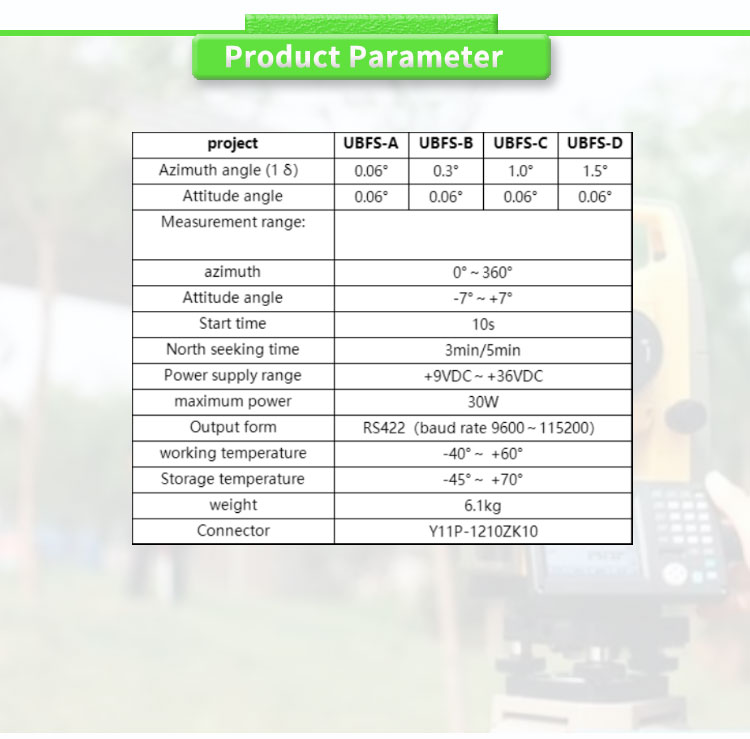 1.0° Azimuth Angle UBFS-CY North Finder Fiber Optic Gyroscope Logging System with Customized ODM Support