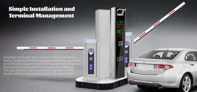 LPR Parking Controller With LED 6mm Lens 5mp Camera Parking Lot Solution