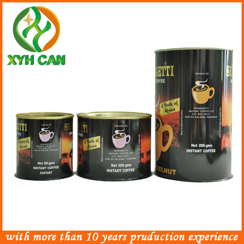 Tin Cans for Coffee Powder Tin with Screw Cap Cans for Packaging Coffee CMYK Printing