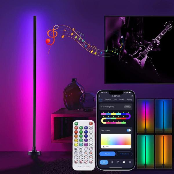 Quality Remote Control LED RGB Corner Floor Lamp Color Changing AC85V-265V for sale