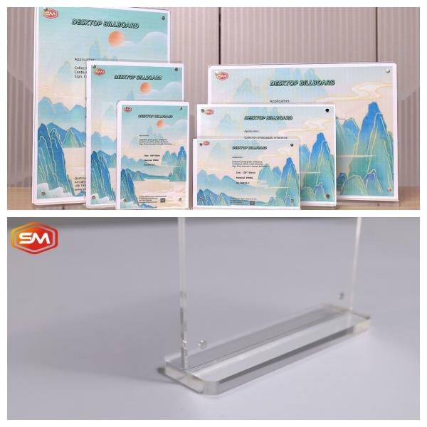 Quality Fast Shipping Round Corner A4 Paper Menu T Shape Acrylic Sign Holder With Customized Size for sale
