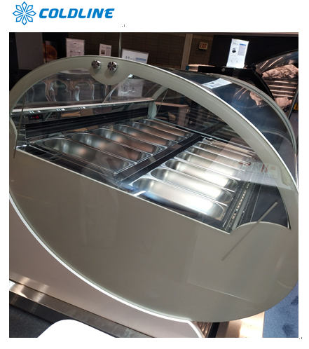 R290 Ice Cream Display Freezer Gelato Display Cooler With 6 Trays