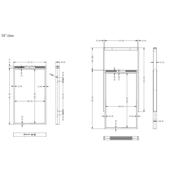 High Brightness Double Side 49inch LCD Window Display For Commercial