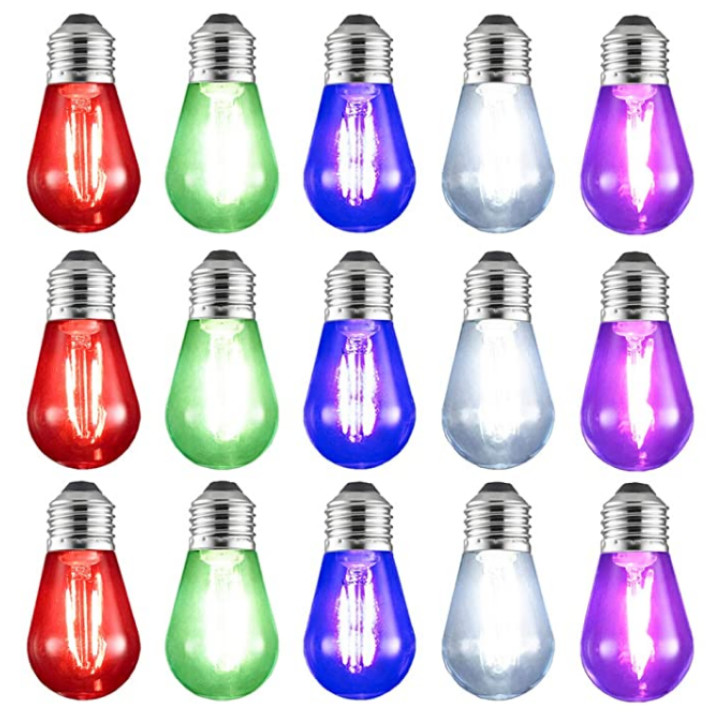 B22 E26 LED String Bulb Lights 1W Filament Lamp Amber Edison Bulb