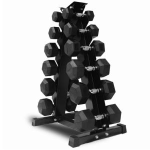 20lbs Black Rubber Hex Dumbbell Sets 30mm Dia