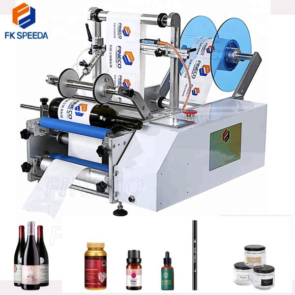 Quality Semi-Automatic Desktop Round Plastic Bottle Cans Sticker Labeling Printing Machine for sale