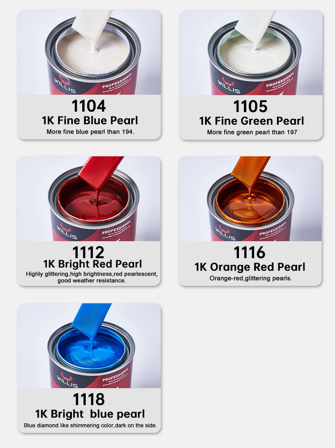 Standard 1K Basecoat Metallic Pigment Pearl Automotive Paint Spray Car Paint Liquid Coating Automotive Thinner 11