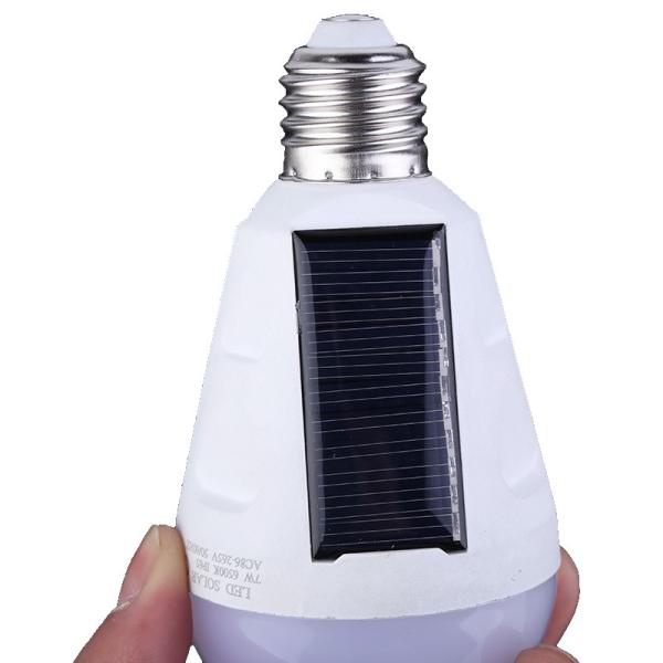 7W 12W led bulb solar emergency rechargeable lamp E27 Li battery CE isolated driver 5630 chip Epistar 80LM 80RA PC cover