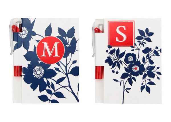 Quality Flower White Printed Personalized Notebooks With Pen , Custom Notepads for sale