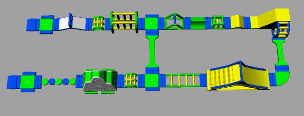 Quality Factory Giant Colorful Floating Inflatable Water Park With Climbing Wall And Slides for sale