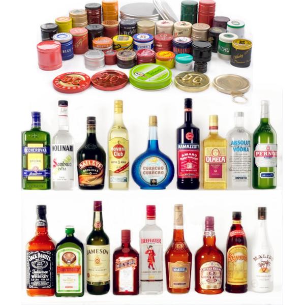 Offset Printing Plastic Ring Whisky Bottle Caps Tamper Evident Liquor Bottle Closures