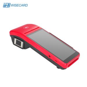 China Red Big Screen Android POS Terminal With Fingerprint Reader wholesale