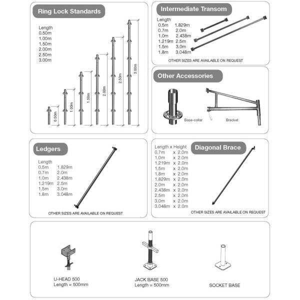 Q345 Steel Ringlock Scaffolding System For Contracting Work , HDG Finishing