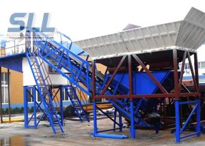 China Wet Mix Portable Cement Batch Plant / Mobile Concrete Mixing Plant Without Cement Silo on sale
