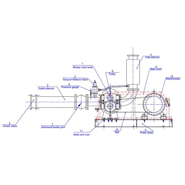 Explosion - proof Roots type Biogas Blower , natural gas blower