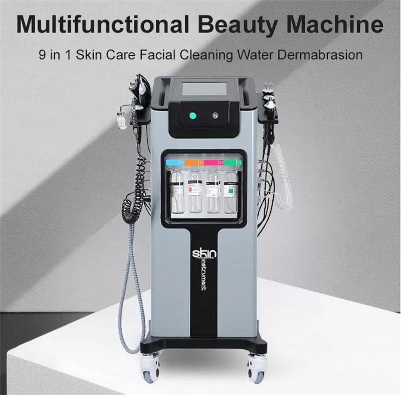 Multi Function 8 Handles Hydro Oxygen Facial Machine Elight Probes