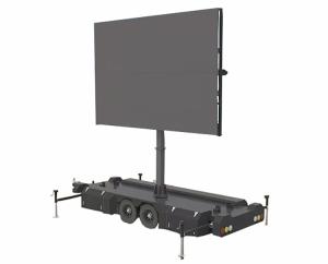 Mobile Solar Full Color Led Screen Display Hydraulic Lifting And Descending Trailer For Advertising Display
