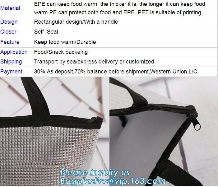 Customized logo printing insulated food delivery cooler bag,wholesale waterproof food delivery thermal bags bagplastics