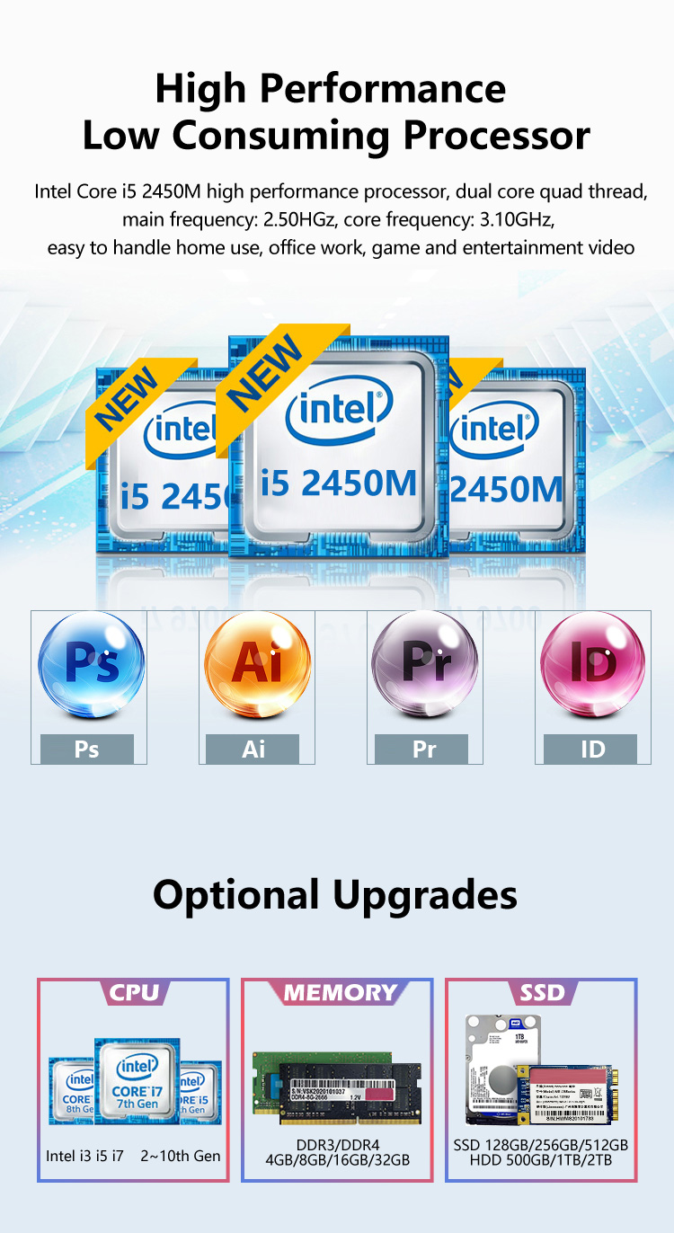 Top- Desktop Computer Core i3 with Dedicated Graphics Card and Wireless 802.11ac WIFI