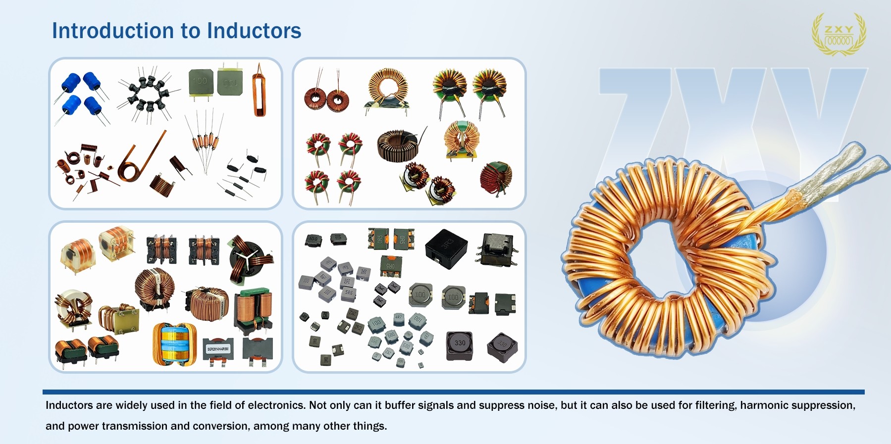 Mn-Zn Ferrite Coil Common Mode Choke Magnetic Loop Filter Copper Wire Wound