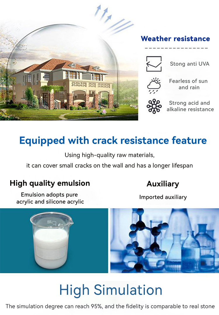 Environmentally Friendly Marble-Like Building Coating Paint with 12 Months Shelf Life