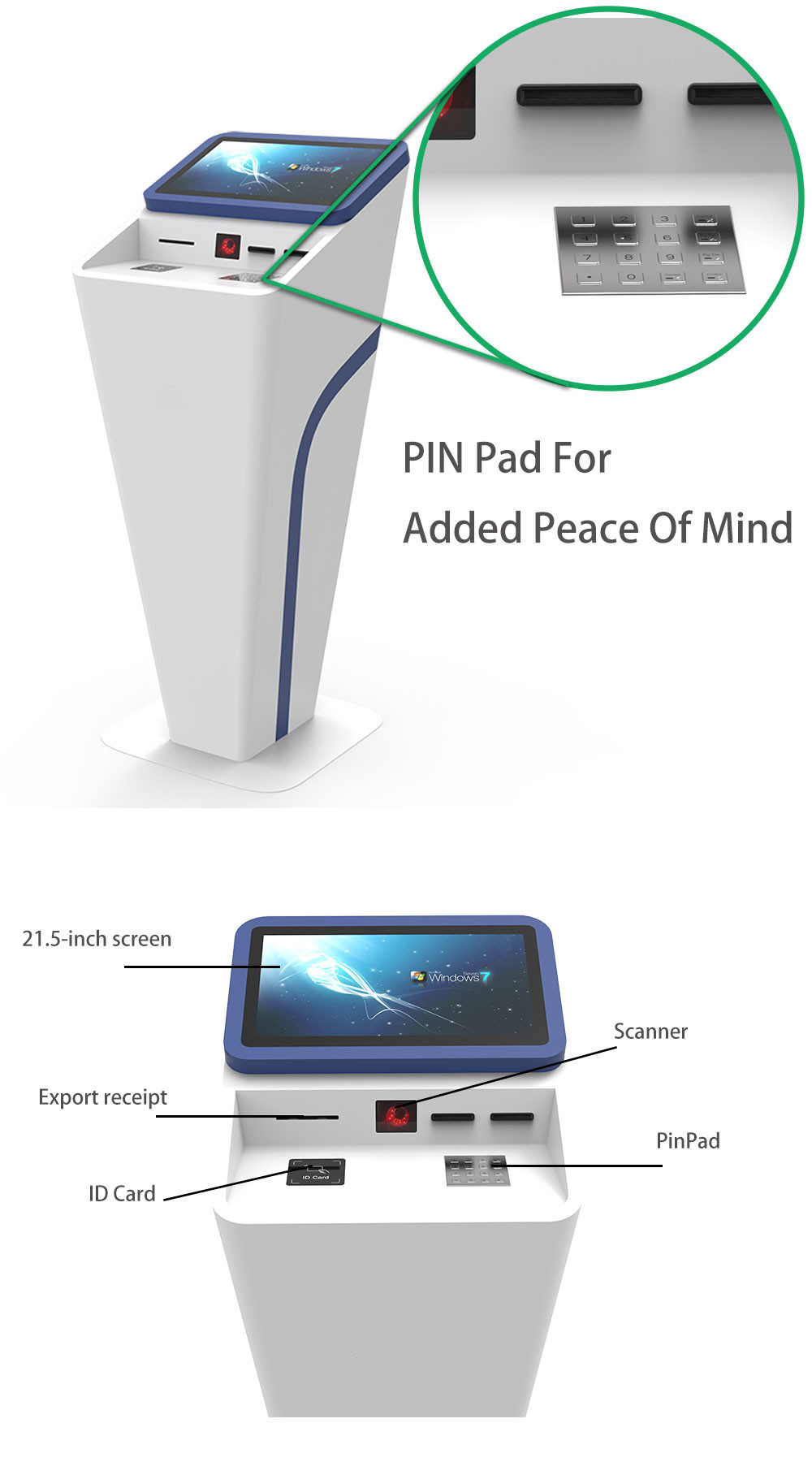 Automated Ticketing Machine Self Service Terminal Kiosk Printer