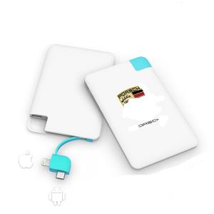 China ABS 5V1A 2500mah 4000mah Credit Card Power Bank wholesale