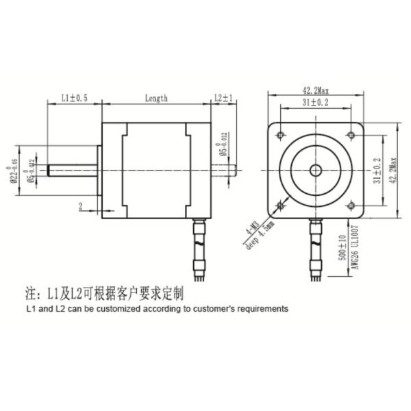 Nema17 2Phase 1.8° 42HS Series Hybrid Stepper Motor 3D Printer Motor For Engraving Milling Machine
