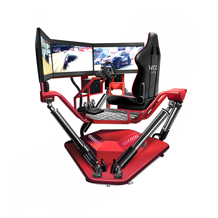 3 Screen Video Racing Game Simulator Machines , F1 Amusement Park Racing Simulator Arcade Machine