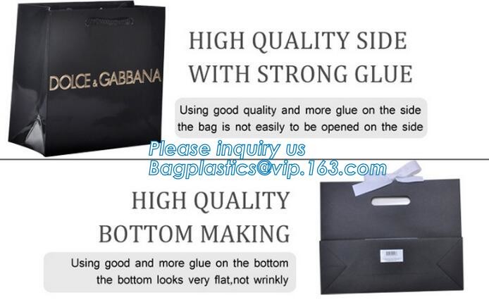 Customized Cut Printed Coated Paper Shopping Bag with Matt Lamination,rope handle custom logo printed white paper bag