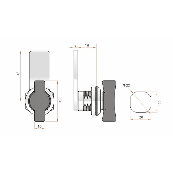 Plane Board Cam Lock And Key Left And Right Opening With High Security
