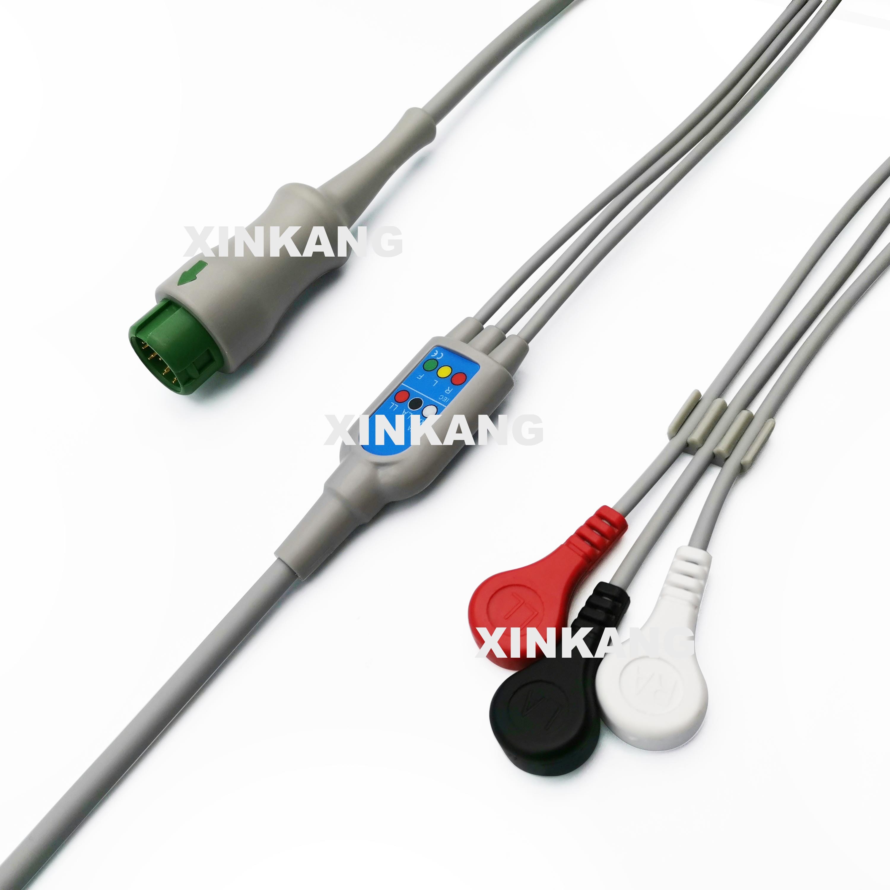 Medical Mindray ECG Cable 3 Lead 12 Pin Class II with Snap Button