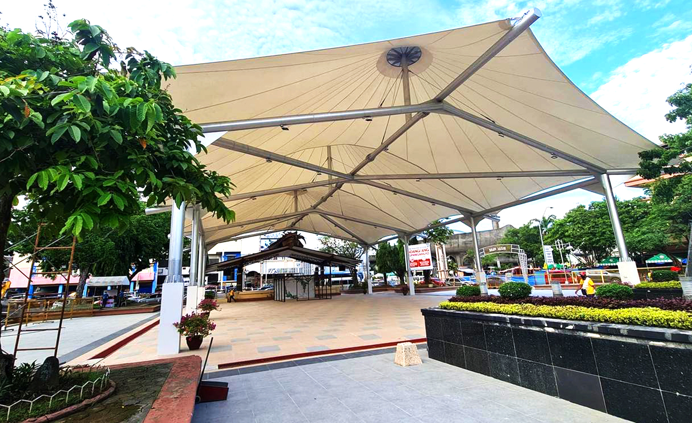 Sunshade Car Park Tensile Membrane Structure with PTFE Coating