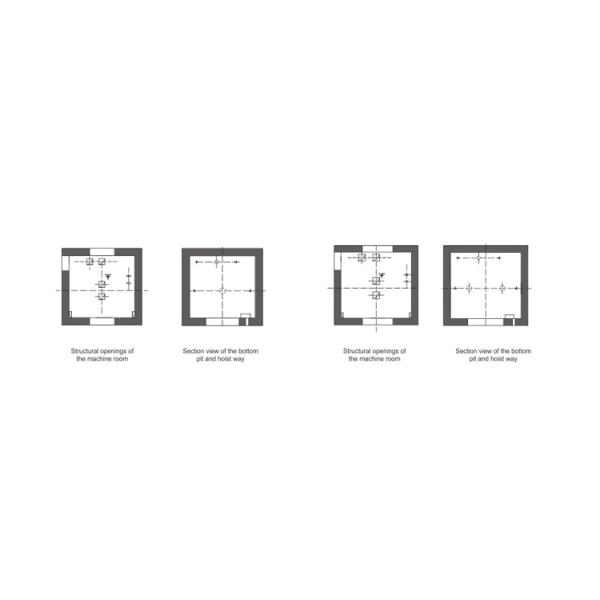 Counterweight Rear High Speed Elevator , Small Machine Elevator Room Type