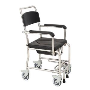 Toilet Chair with Wheeled Potty Steel Lightweight Commode Chair