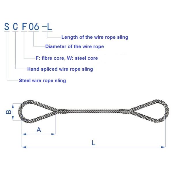 12mm Wire Rope Sling Assembly , Hand Spliced Wire Rope Sling