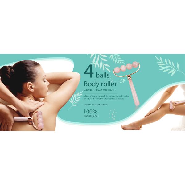 200g 175*110mm Rose Quartz Full Body Jade Roller Minimizes Swelling